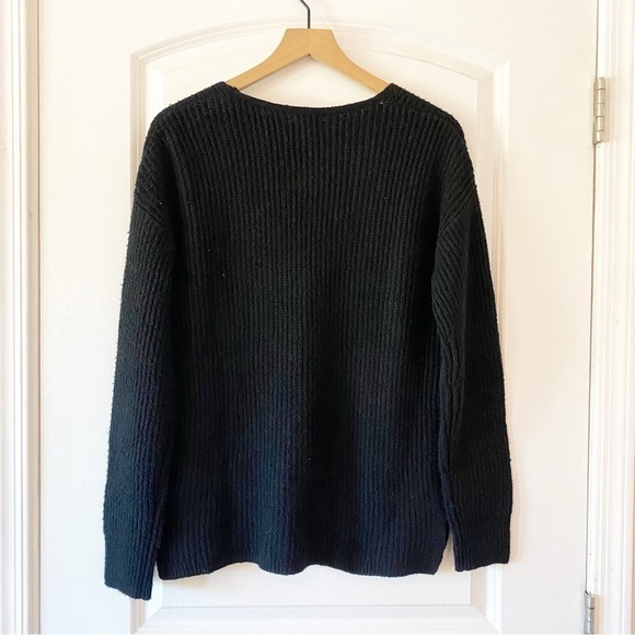 CASLON Black V-Neck Knit Cozy Sweater NWOT - Picture 5 of 7